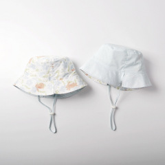 moinmlon double-sided spring and summer Korean style girls sun hat baby sun protection sun fisherman hat baby breathable cotton