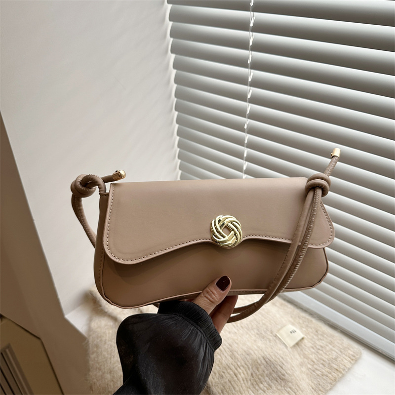 2024 invierno retro casual de color sólido nuevo estilo simple texturas coreanas bolsas de brazo de moda bolsas de hombro de moda