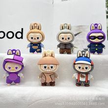 潮流拉布布钥匙扣软胶公仔配件卡通拉布布小绵羊钥匙扣挂件盲盒批