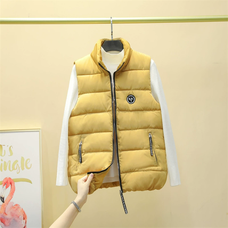 Хлопковый жилет с карманом на молнии, Женская Внешняя торговля оптом, осень и зима, новая короткая Корейская версия свободного жилета, куртки