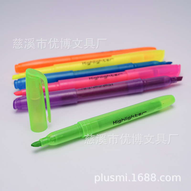 3200 resaltador de comercio exterior barra delgada estudiantes; color sólido o transparente titular de la pluma se puede utilizar, la impresión puede ser diseñado