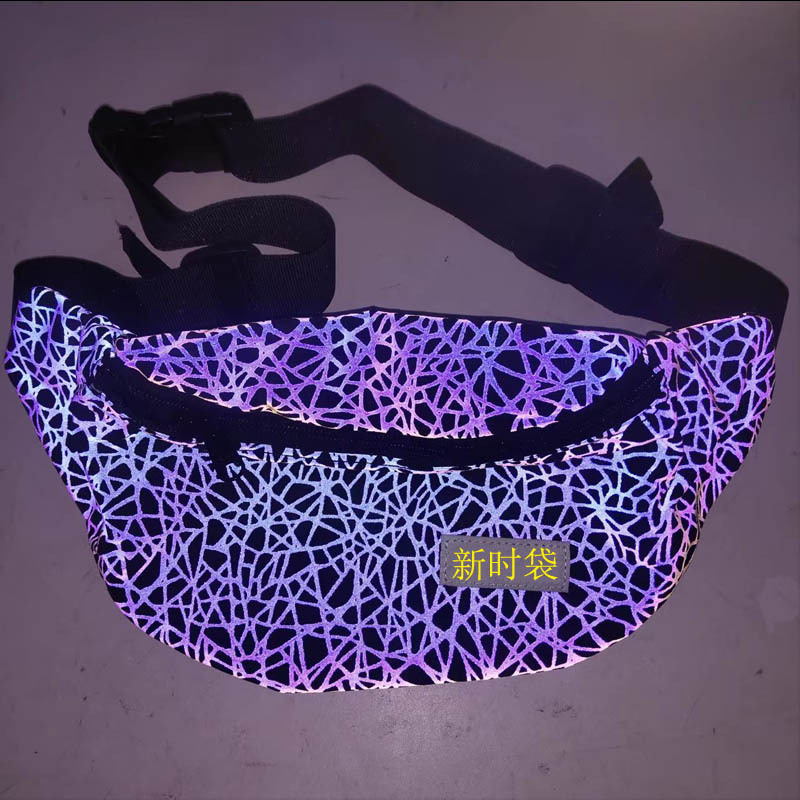 2023新款反光腰包时尚百搭轻便运动健身包印花胸包男女休闲斜挎包