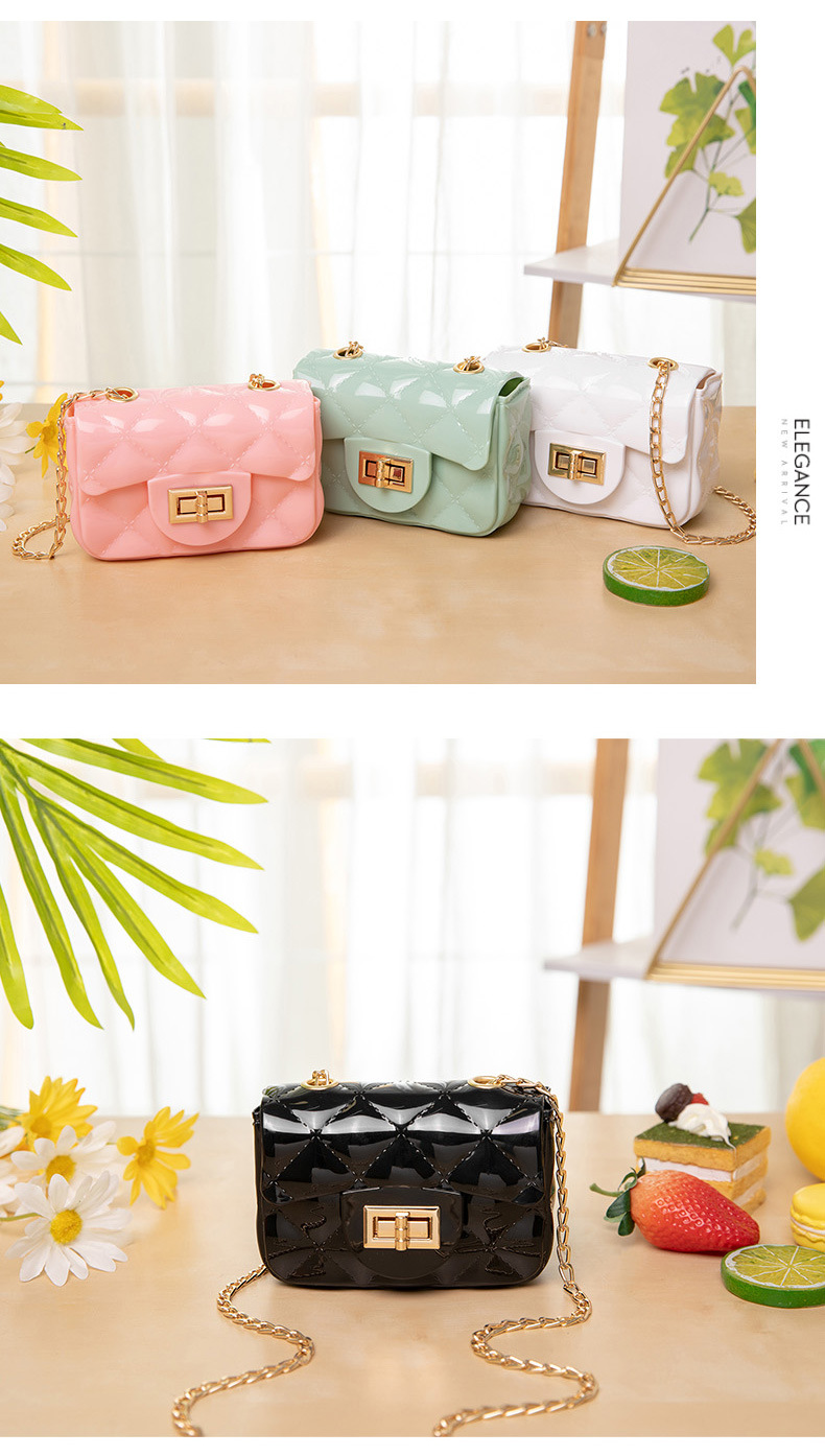128g Weight Lock clasp Closure Type Single Shoulder Strap Strap Type Jelly Bag Bags Type Women's Small Pvc Fashion Jelly Bag