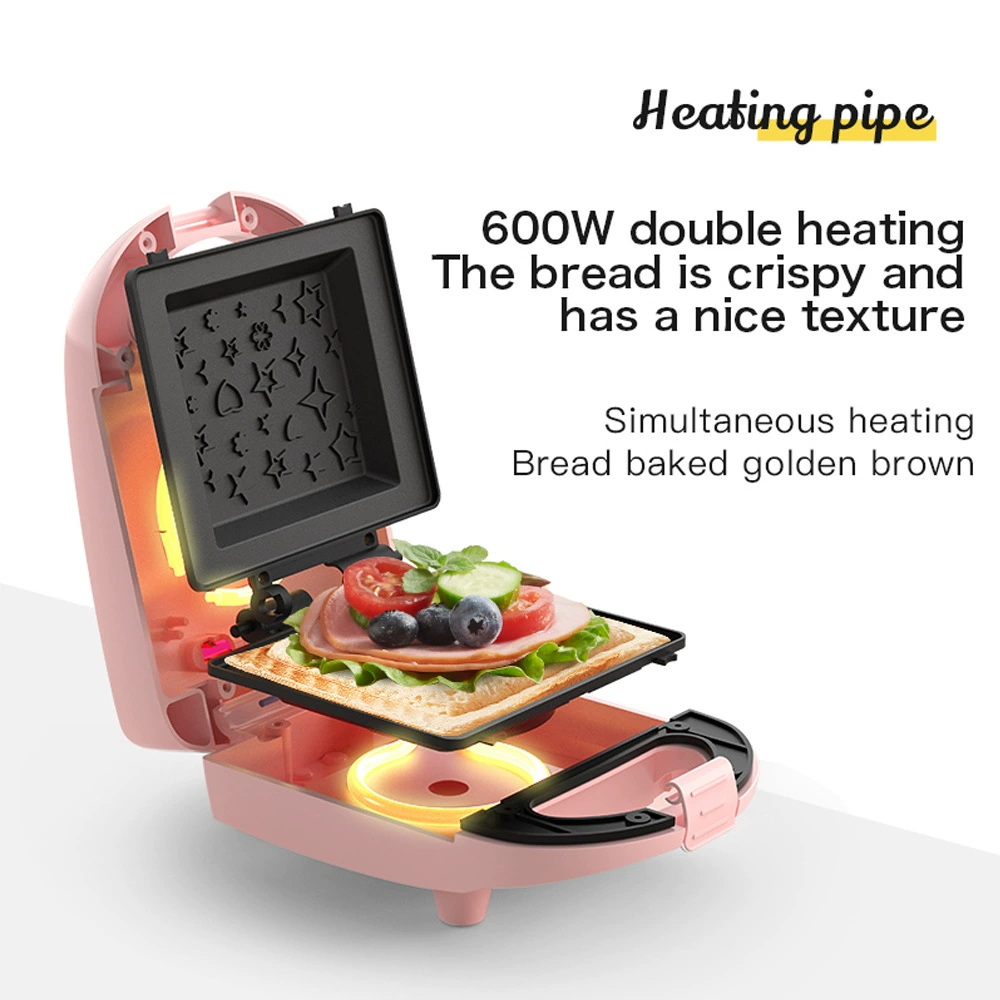Многофункциональная сэндвич- и вафельница Breakfast Maker (HONGMEI), 600 Вт, компактная 110/220 В