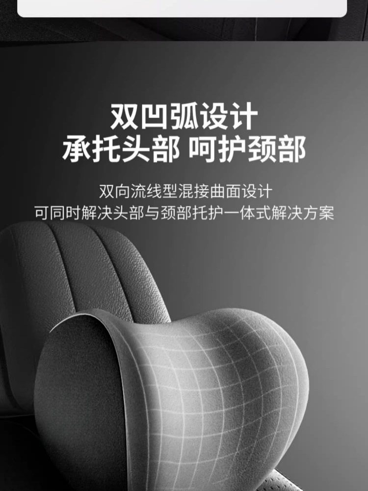 Car Neck Pillow, Lumbar Support, Car Seat Lumbar Cushion, Backrest Pad, Driver's Seat Memory Foam, Pair of Lumbar Pillows, Headrest Pillow