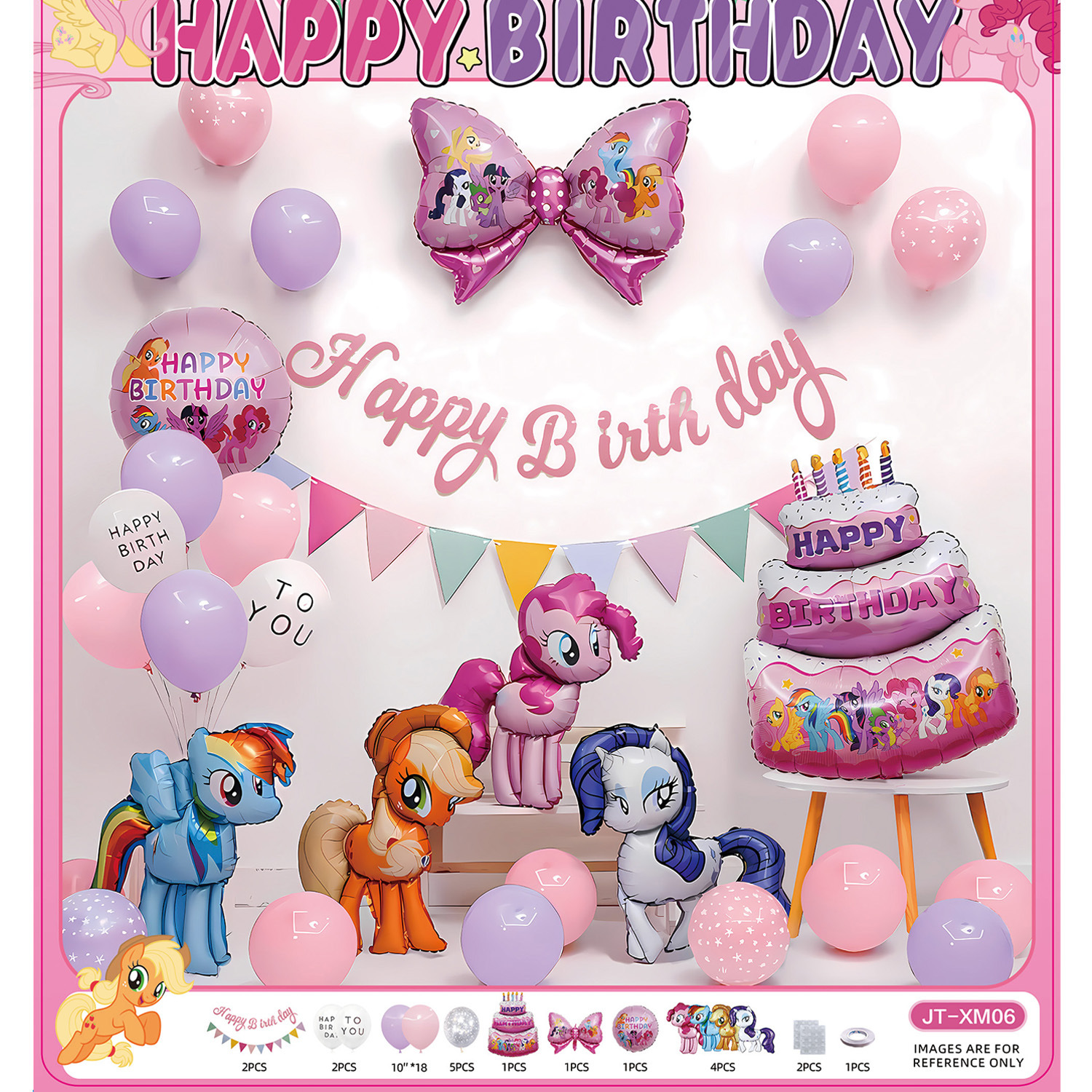 Polly tema de cumpleaños diseño de globo atmósfera de fiesta de 10 años de niños niñas decoraciones de fondo pared de bebé