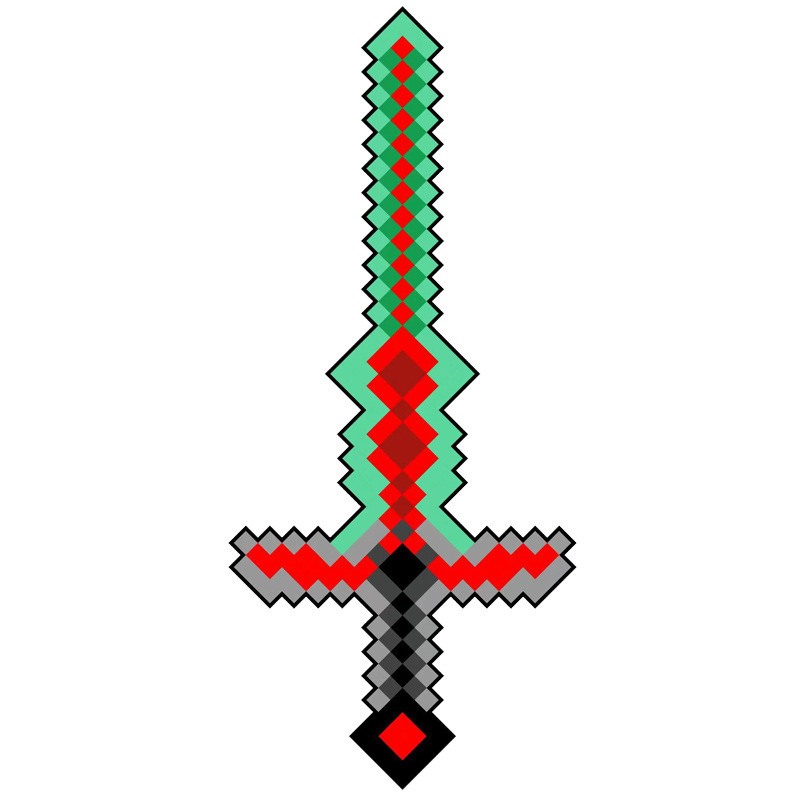 Minecraft 周辺機器泡おもちゃ剣原稿ゲームレンガ石剣武器ピクセルモデル|undefined