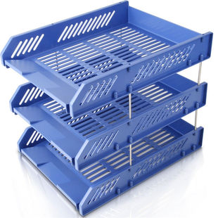 Deli Stationery File Basket File Tray Three-Layer Plastic Horizontal File Frame File Arrangement Data Storage Rack