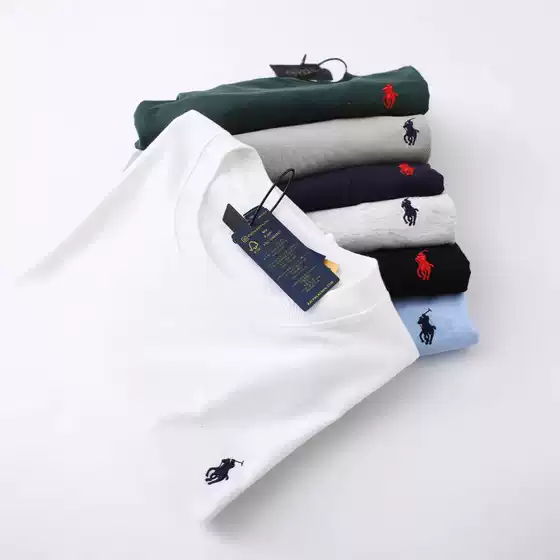 Cross-Border Export Supply Ralph Lauren Rl Round Neck Short-Sleeved Men's Summer Paul Polo Casual Cotton T-Shirt