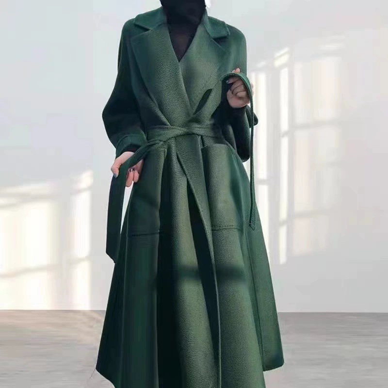 «Долгосрочная доступность» Высококлассная классическая ночная рубашка с рябью воды, двустороннее кашемировое пальто, удлиненное международного размера