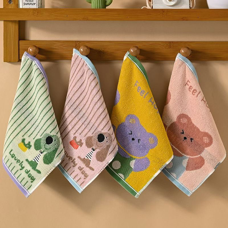 Towel Pure Cotton Small Cartoon Jacquard Children's Towel Soft Absorbent Small Square Towel Kindergarten Children's Towel Cross-Border Wholesale Towel Pure Cotton Small Cartoon Jacquard Children's Towel Soft Absorbent Small Square Towel Kindergarten Children's Towel Cross-Border Wholesale