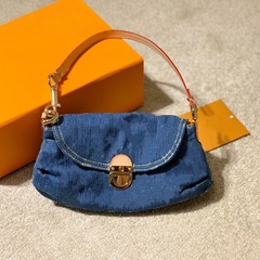 老いぼれの女性カバンPleaty Raye中古の脇下カバン丹寧デニム元宝餃子カバンロックショルダーバッグ