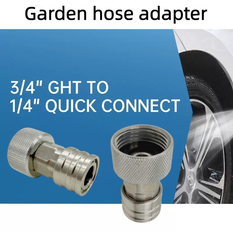 Cross-Border Garden Hose 3/4 Ght Knurled to 1/4 Quick-Connect Adapter American Standard Threaded Water Pipe Fitting Set