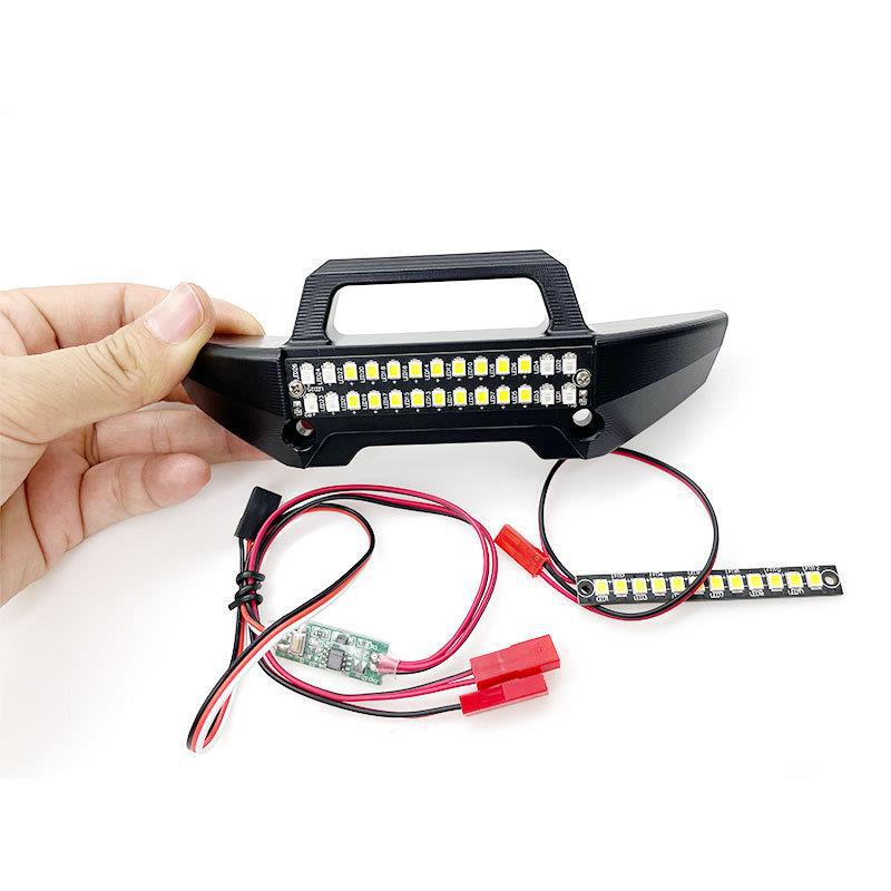TRAXXAS 1/10 MAXX Mini X Monster Truck Front Bumper with Lights, High-Brightness Front and Rear LED Lights, Rear Bumper Lights