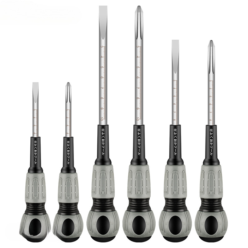 Herramientas especiales de ingeniería eléctrica de Fukuoka, destornillador de boca plana, conjunto de destornillador de flor de ciruela de grado industrial ultra duro