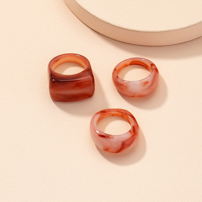 Wholesale Jewelry Retro Acrylic Resin Ring Set Nihaojewelry display picture 8