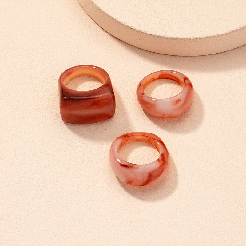 wholesale jewelry retro acrylic resin ring set Nihaojewelry