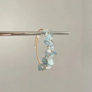 Vintage���� Sea blue broken gem���C�{ɫ���黨�����