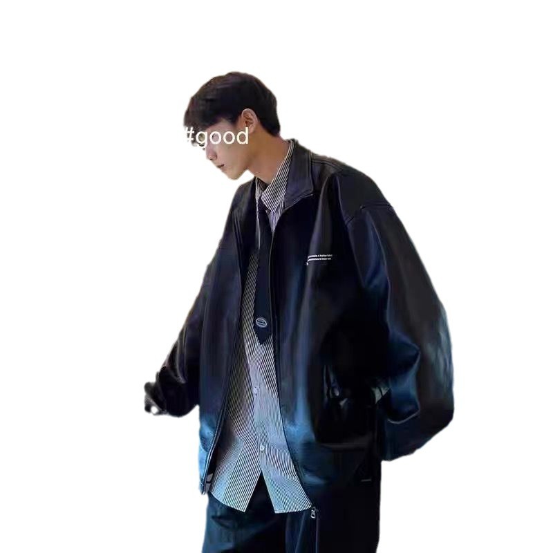 PY2105 estilo explosivo chaqueta de cuero con costuras de mezclilla de calidad original más chaqueta de cuero gruesa de terciopelo tiene grandes productos P155