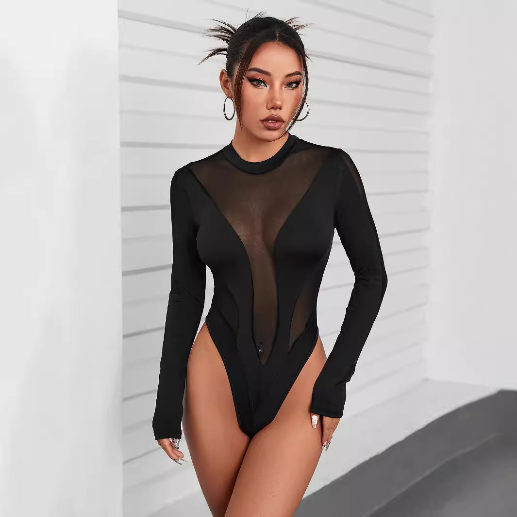 European and American Style Hot-Selling Women's Clothing 2024 Summer New Fashion Street Photography Sexy Slim Pure Color Jumpsuit C8442