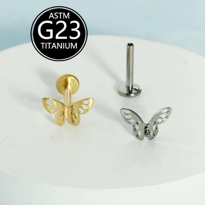 Labret piercing jewelry detail image