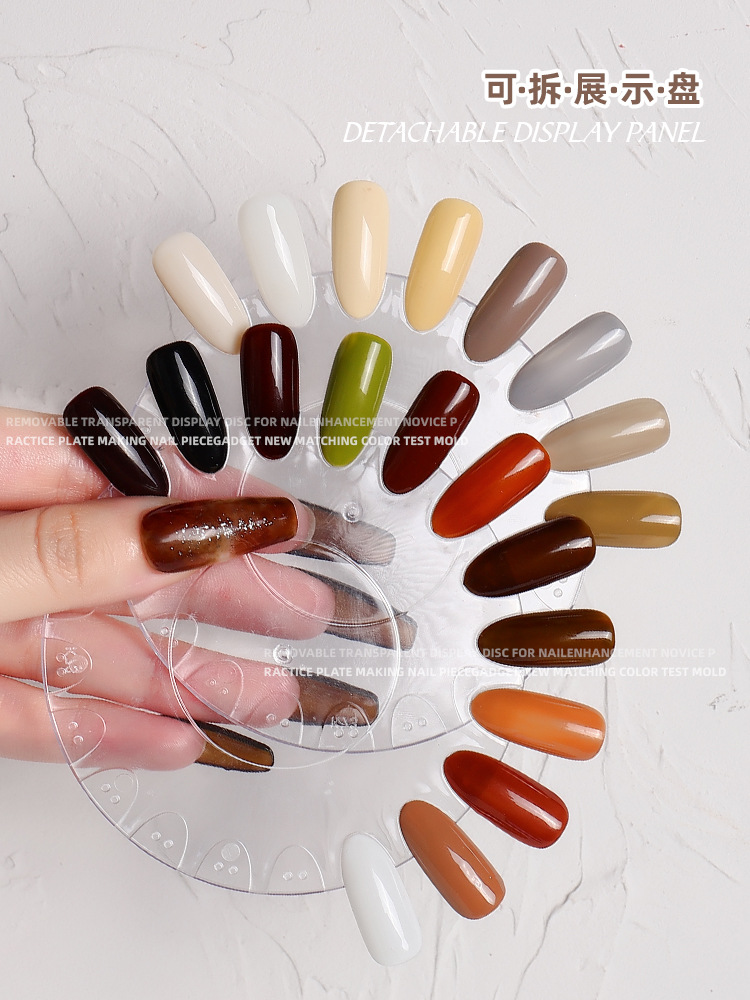 Nueva Placa de visualización de la tarjeta de color de uñas Oval desmontable Pantalla de tablero de práctica de color natural transparente herramienta de acrílico