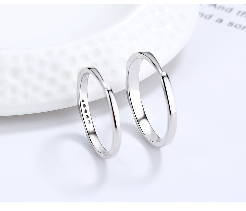Simple Style Waves Sterling Silver Plating Inlay Zircon Open Ring display picture 2