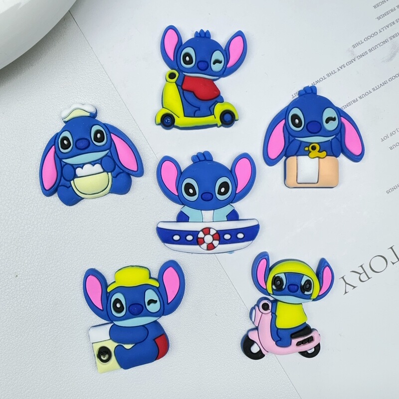 Blue stilla combination cute captain battery car decoration PVC soft glue DIY hair accessories hole shoes patch wholesale
