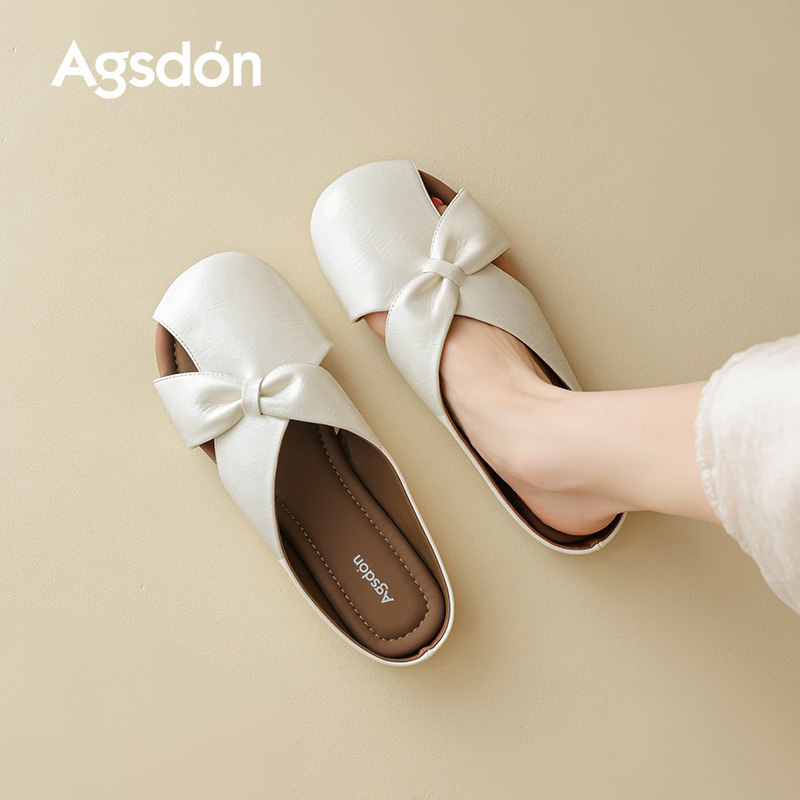 August Lion Deng Baotou Semi-pantuflas para mujer 2025 nuevo estilo de verano con falda, sandalias y zapatos para mujeres embarazadas