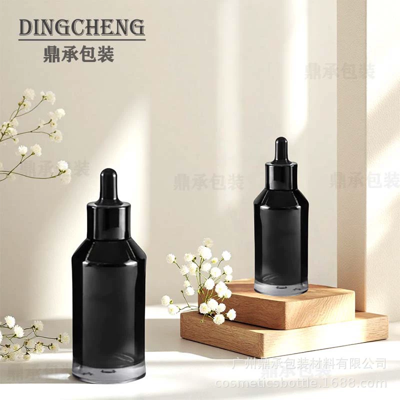 30ml-50ml-100ml Эфирное масло стеклянная бутылка зеленая бутылка бутылка эссенции для стекла с толстым дном косой плечо Эфирное масло эмульсионная бутылка