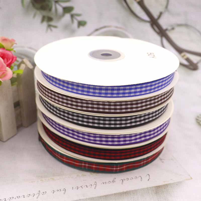 (2개) 재고 1.0CM 나비 DIY 선물 공예 포장 의류 액세서리 장식 스코틀랜드 스타일 격자 무늬