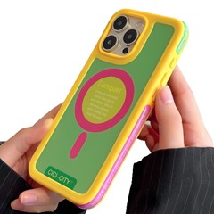 多巴胺撞色适用苹果17ProMax磁吸手机壳防撞iphone16磨砂保护套15