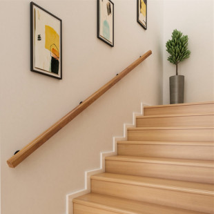 European style wall stair handrail solid wood anti-skid Villa kindergarten corridor railing children's wooden handrail