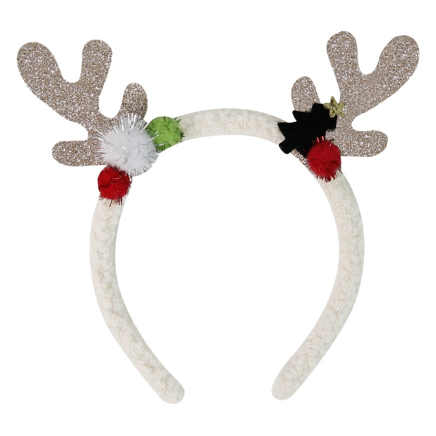 Diadema Navideña con Astas de Reno 2025, Accesorios de Decoración para Fiestas de Disfraces Navideños, Diadema Navideña