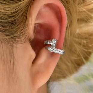 European and American retro micro -mosaic nails without ear pierced ear bone clamp senior design sensor ear clip cross -border earrings