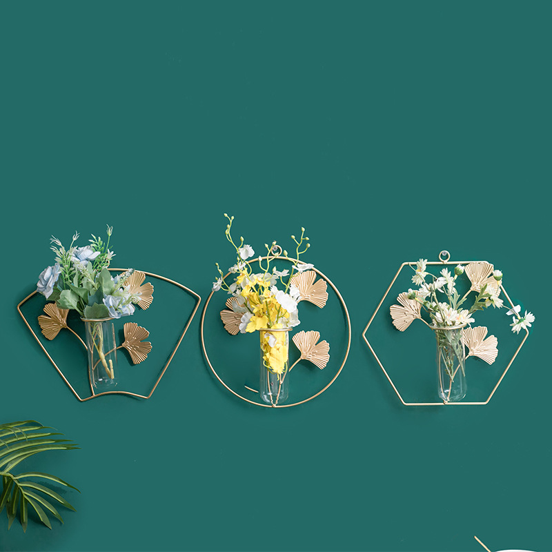 Fábrica al por mayor Nordic ins decoración de la pared florero hidropónico colgante floral stand salón TV Fondo pared colgante pintura