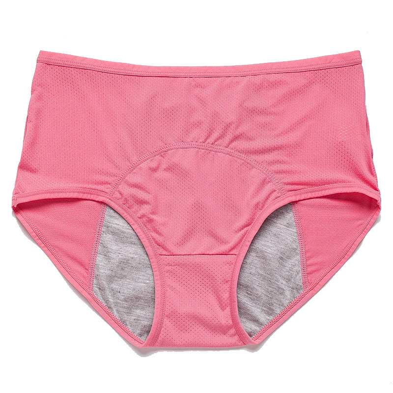 2026 nuevo color sólido multicolor de malla transpirable de cintura media y alta pantalones menstruales de mujer antes y después de la ropa interior fisiológica a prueba de fugas