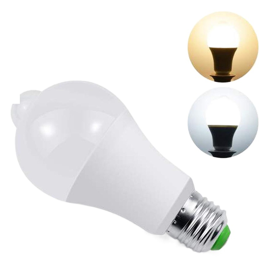 Inteligente LED de inducción del cuerpo humano bombilla de luz de ahorro de energía de control de luz de infrarrojos PIR bombilla de inducción LED bombilla interruptor de la luz