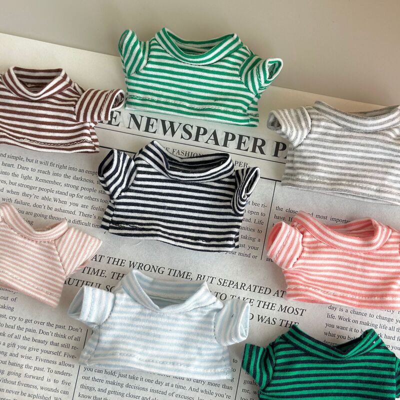 14cm Striped T-Shirt for Plush Toy Dog Doll Accessories Clothing