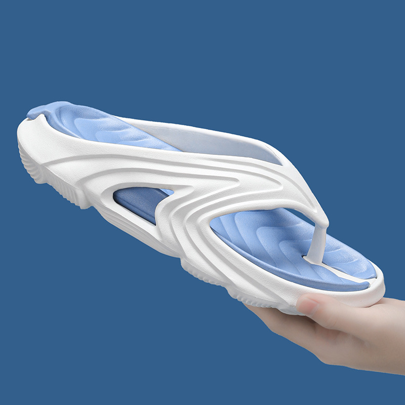 Chanclas de dos colores con sentido de la mierda, chanclas de moda de verano para hombres, sandalias de playa antideslizantes de suela gruesa resistentes al desgaste