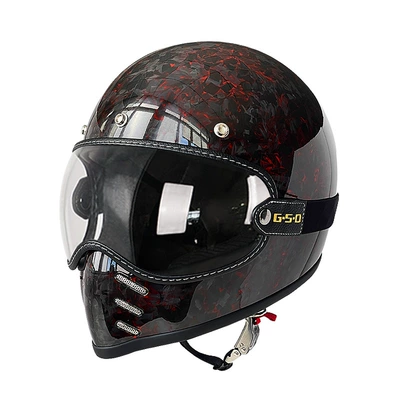 Motosiklet kaskı (dəbilqə) – Winter and All-Season Safety Helmet 3C - red-forged-transparent-mirror-m55-56