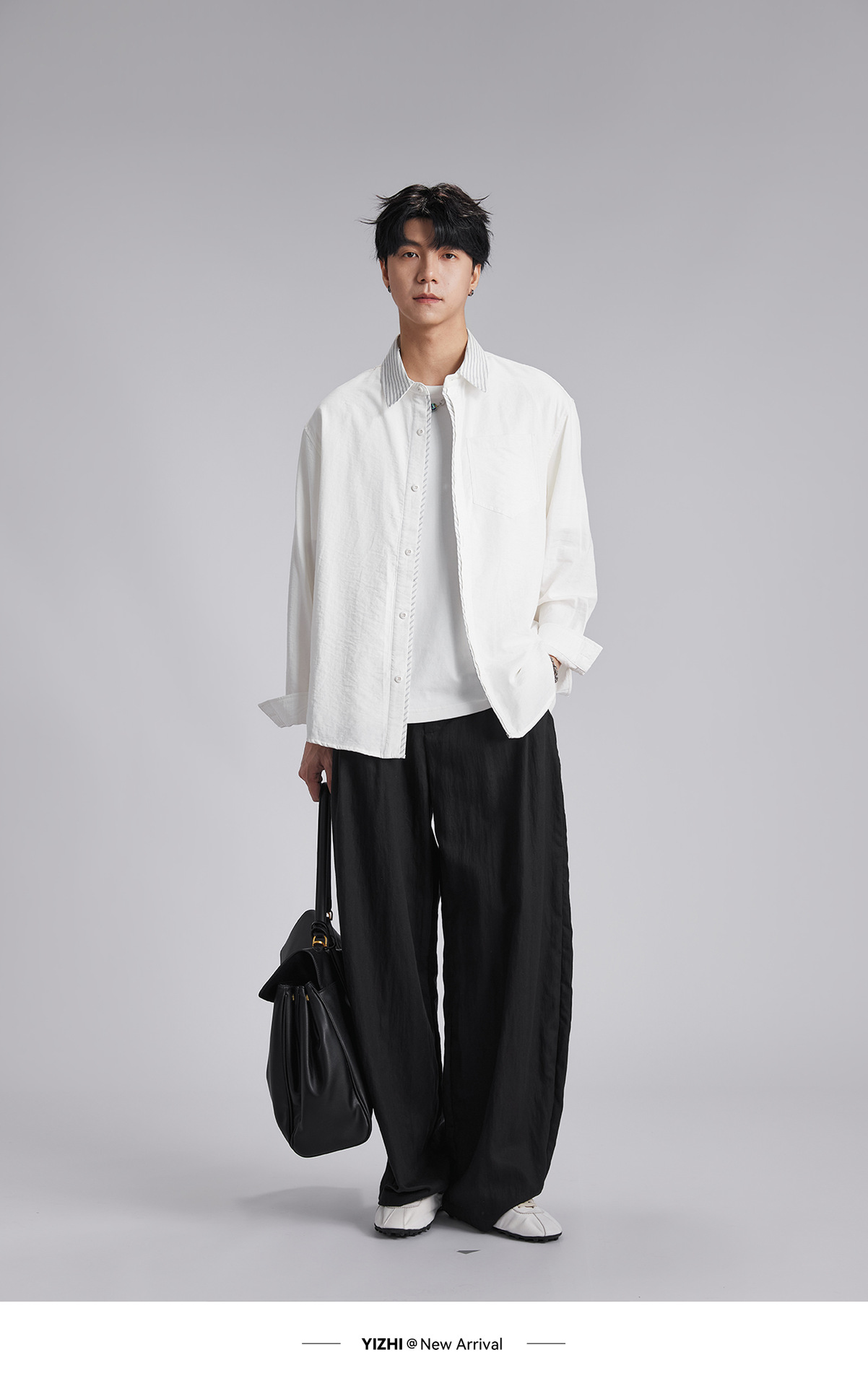 Áo chống nắng nam dáng rộng phối vải cotton phong cách lịch lãm — Xanh navy chi tiết 12