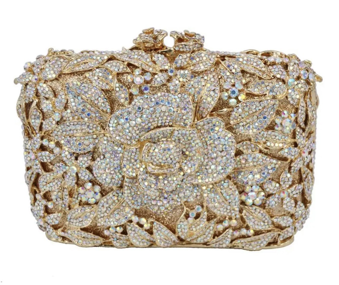 Selección estricta de diamantes transfronterizos bolsas de cena rosa pastel hueco bolsas de mujer bolsas de diamantes llenas bolsas de mano bolsas de vestido