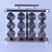 Кухня Бытовая нержавеющая сталь стеклянная ароматизированная бутылка деревянная бутылка солевая бутылка перца приправа держатель производитель оптовая продажа