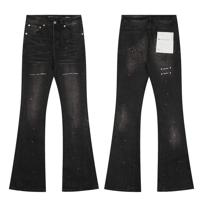 Am Foreign Trade Cross-Border Trendy Brand High Street Youth Embroidered Badge Ripped Jeans Stretch Tight Small Straight Leg Long Pants