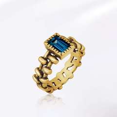 Minimalist medieval-style design, retro zirconia ring for women, fashionable, exquisite, lightweight luxury, versatile, high-end, open-finger ring.