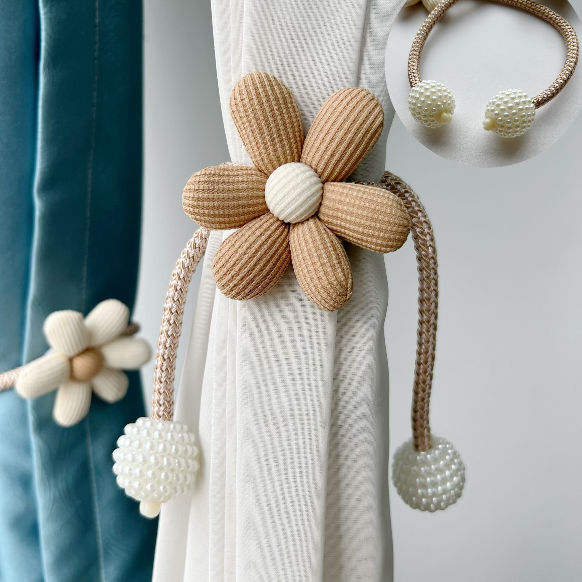 카키스 꽃 (진주 버클) (진짜 하이 퀄리티)