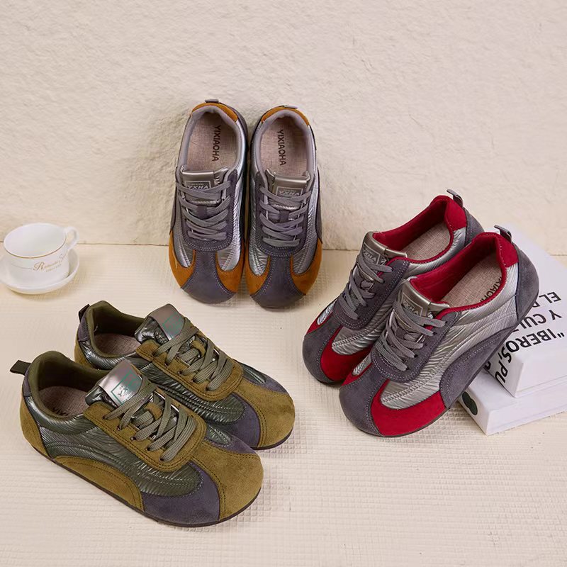 Dropshipping Exclusive Retro Color-Blocked Women's Soft-Soled Casual Sneakers Versatile German Training Shoes for Spring and Autumn Dropshipping Exclusive Retro Color-Blocked Women's Soft-Soled Casual Sneakers Versatile German Training Shoes for Spring and Autumn