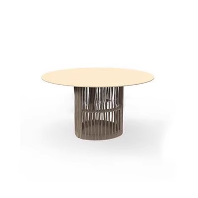 Mesas y sillas de ocio al aire libre Jardín tejido de cuerda Balcón Patio Villa Terraza al aire libre Impermeable Protector solar Silla de ratán nórdico Muebles