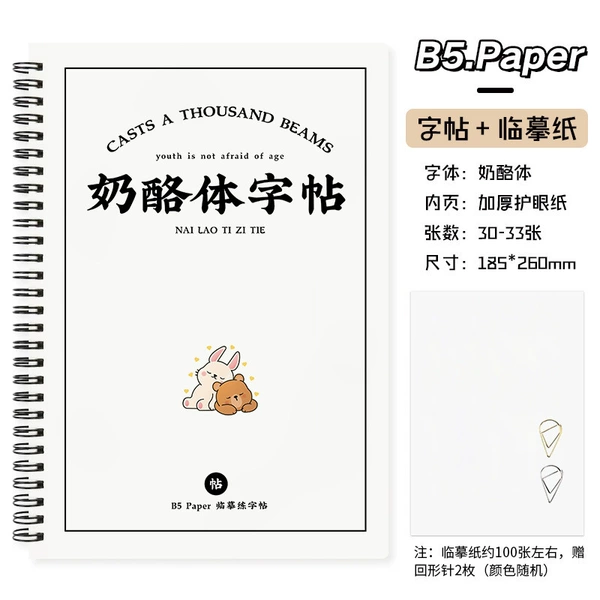 Copybook + 100 copies of copy paper [paper clip]